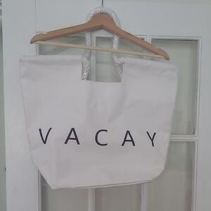 White 'Vacay' Tote Bag